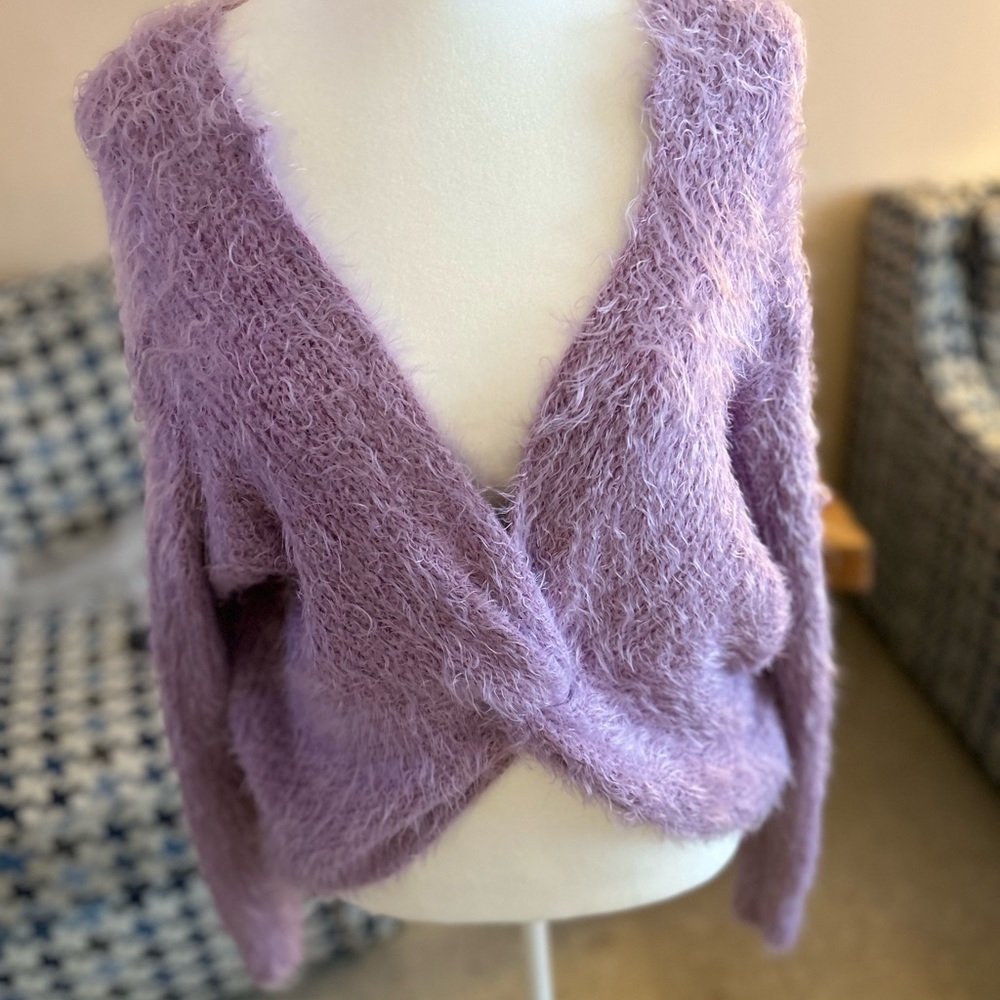 Beautiful purple shag like sweater